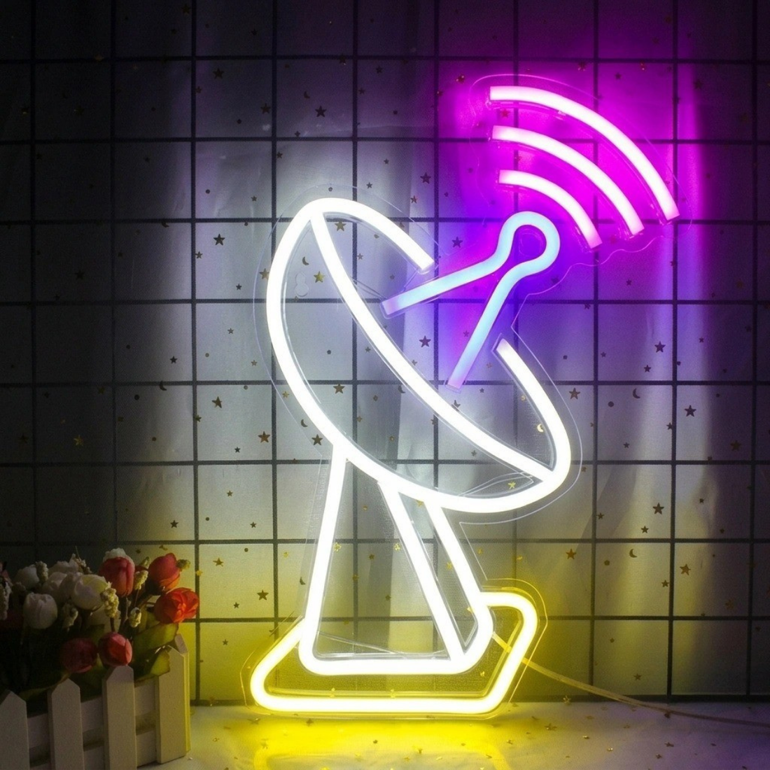 Satellite Dish LED Neon Sign | Technology & WiFi Neon Light