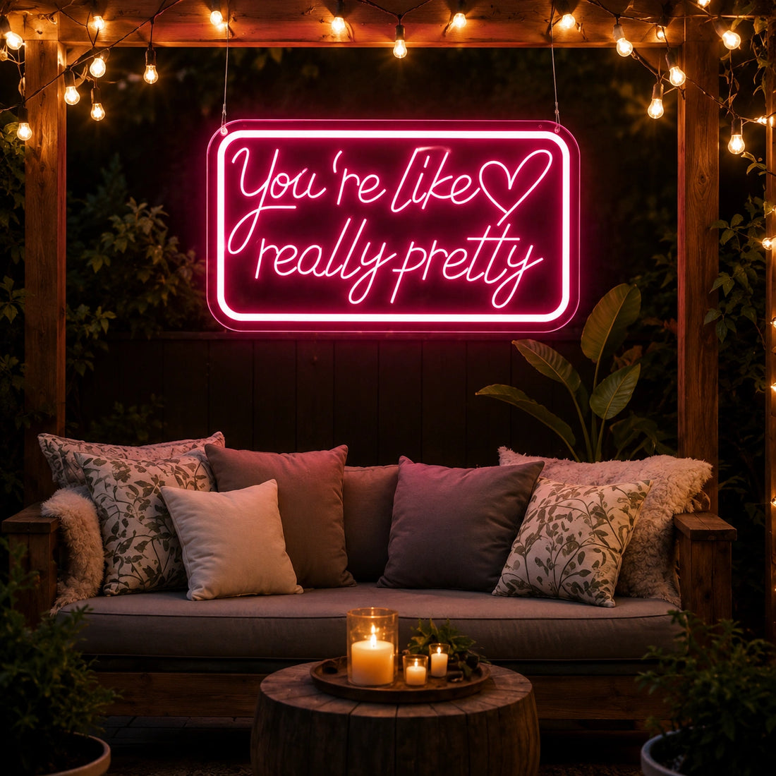 You're Like Really Pretty LED Neon Sign – Pink Aesthetic Wall Decor