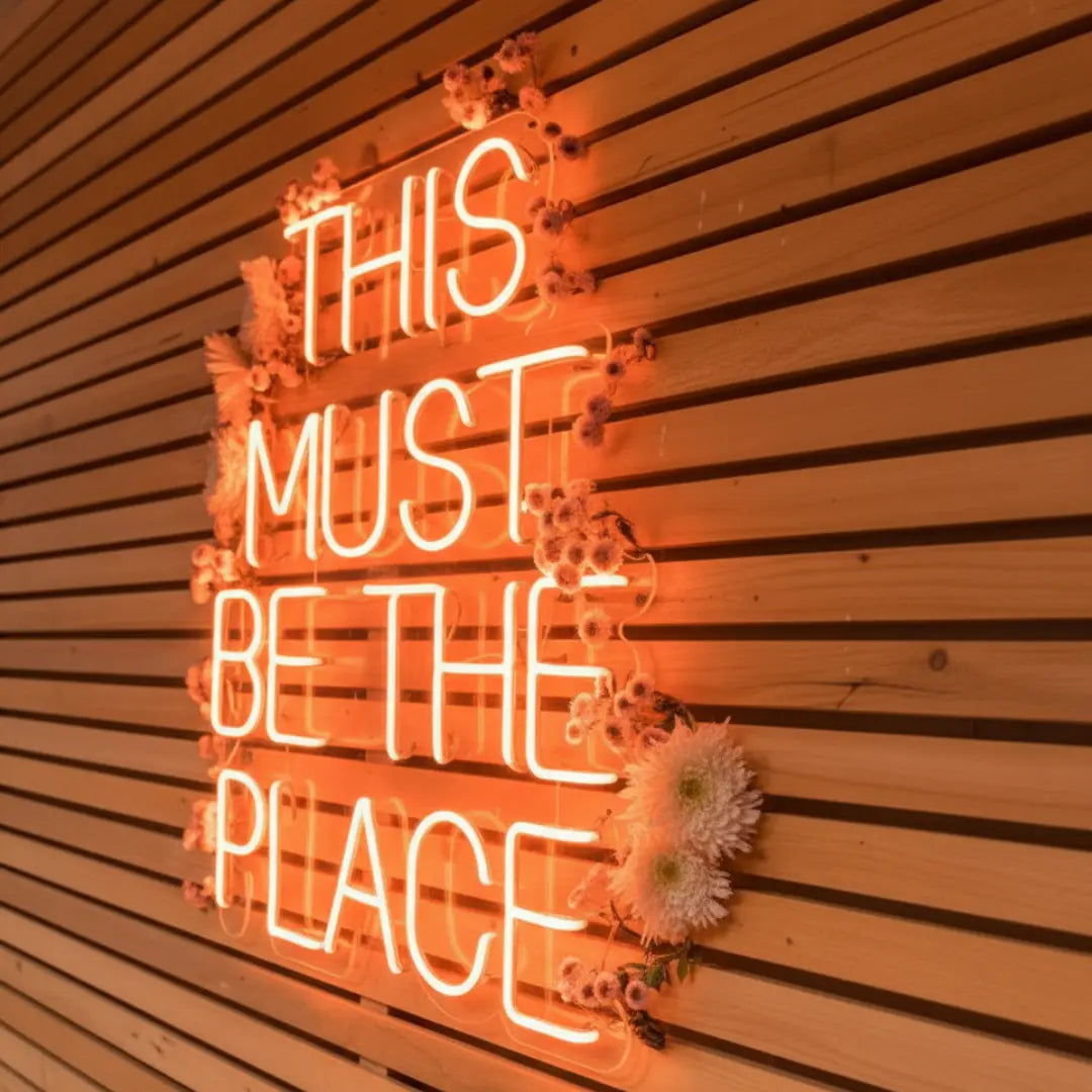 This Must Be The Place Neon Sign – LED Wall Light for Cafés, Events & Home Décor