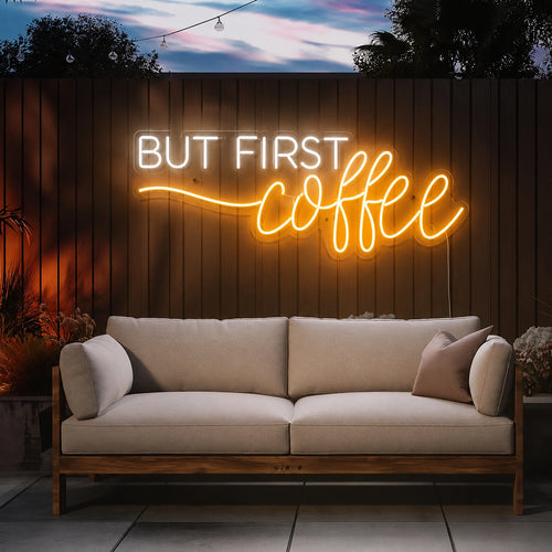 But First Coffee Neon Sign – LED Wall Light for Cafés & Home Décor