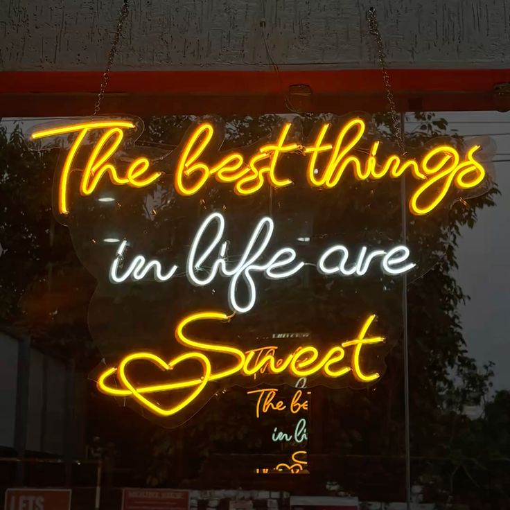 The Best Things in Life Are Sweet LED Neon Sign – Dessert Shop Wall Decor