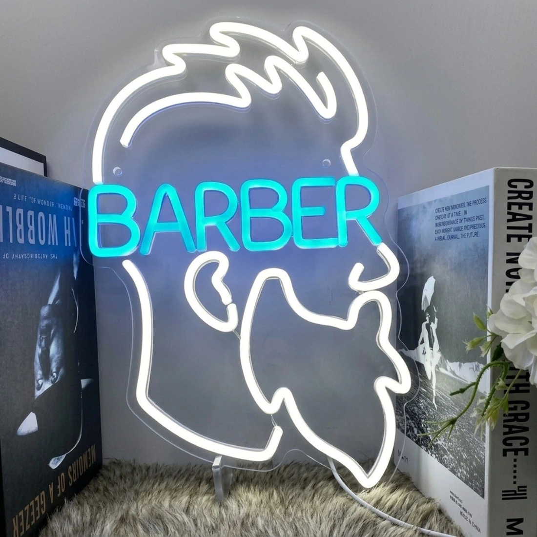Barber LED Neon Sign – Modern Barber Shop Wall Decor