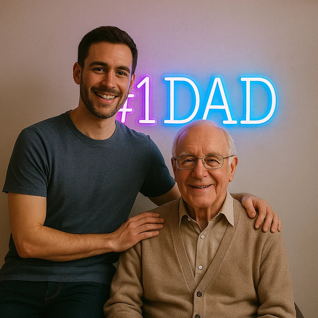 SIGNVIA Happy Father's Day Neon Sign Backdrop Decor