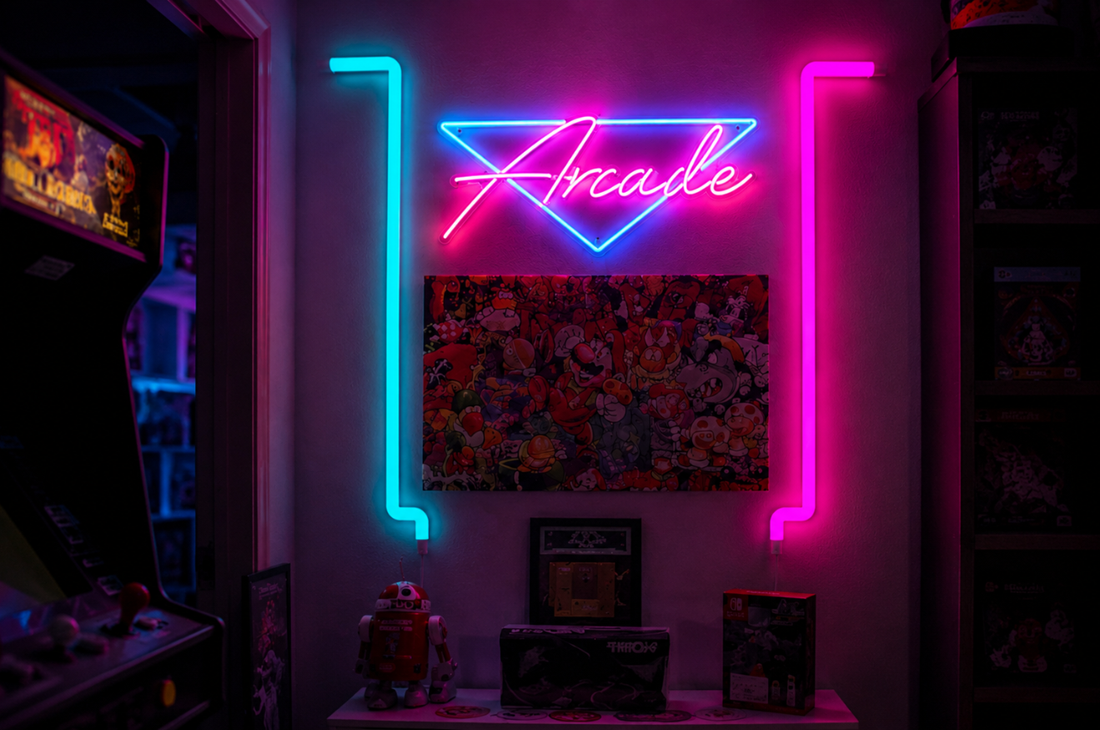 Custom Arcade LED Neon Sign | Retro Gaming Wall Decor | Game Room