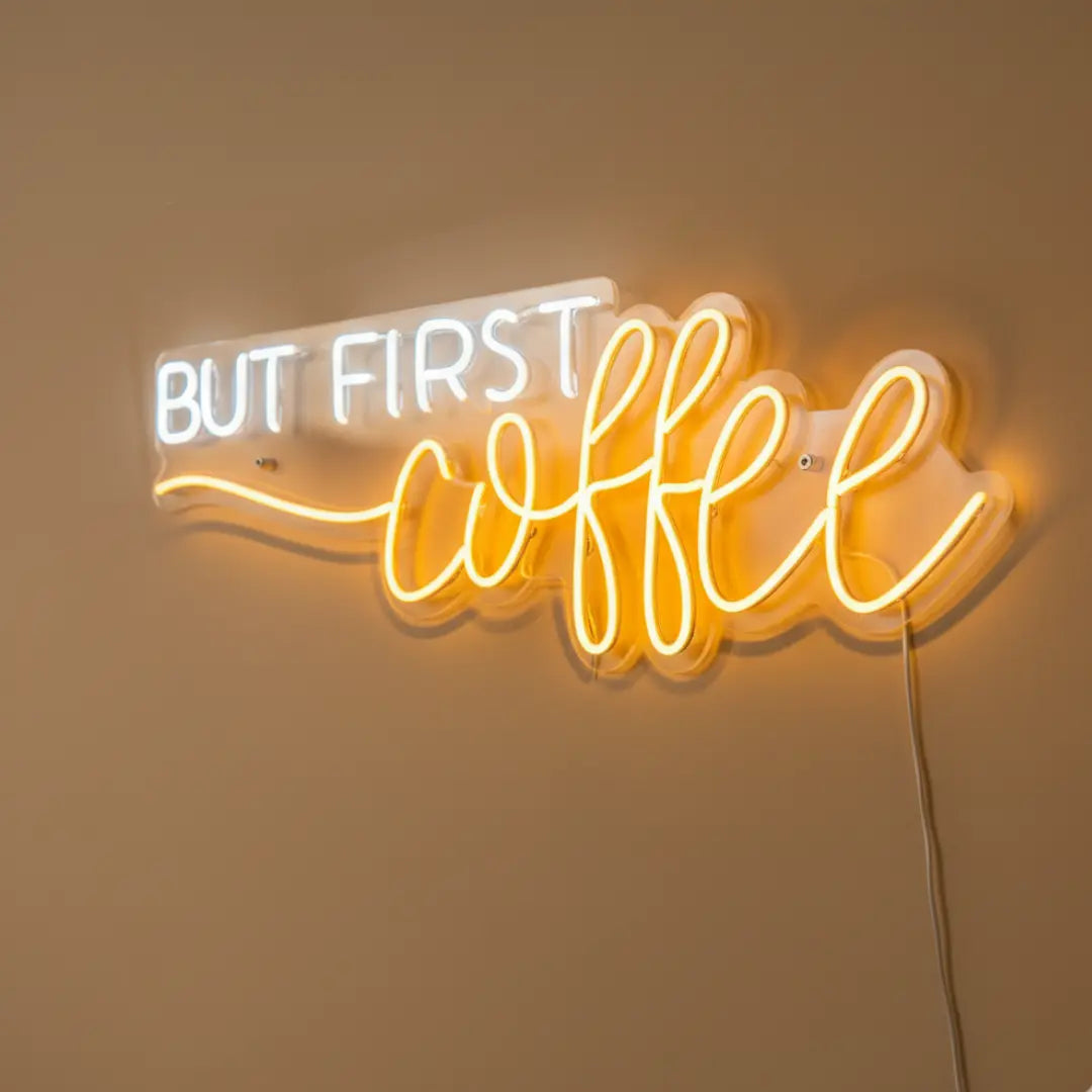 But First Coffee Neon Sign – LED Wall Light for Cafés & Home Décor