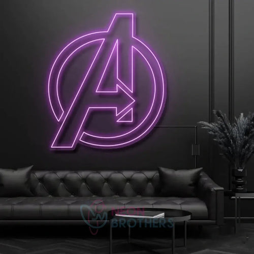 Avengers Logo Neon Sign – Marvel Fans Wall Art