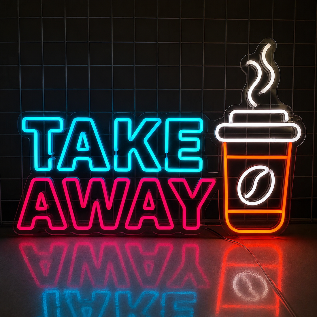 Take Away Coffee LED Neon Sign – Premium Café Display Sign