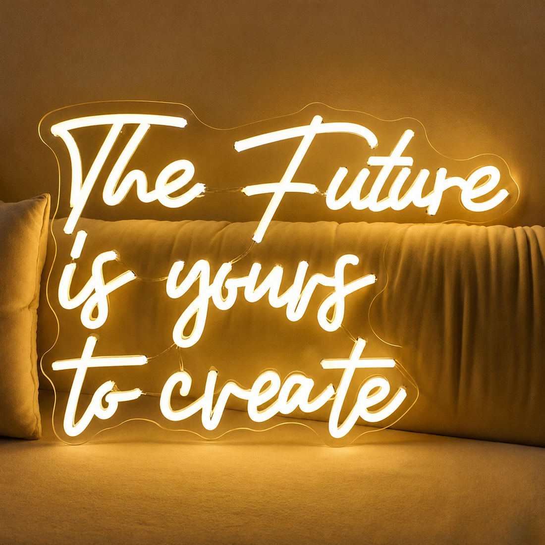 The Future Is Yours to Create LED Neon Sign – Inspirational Wall Decor