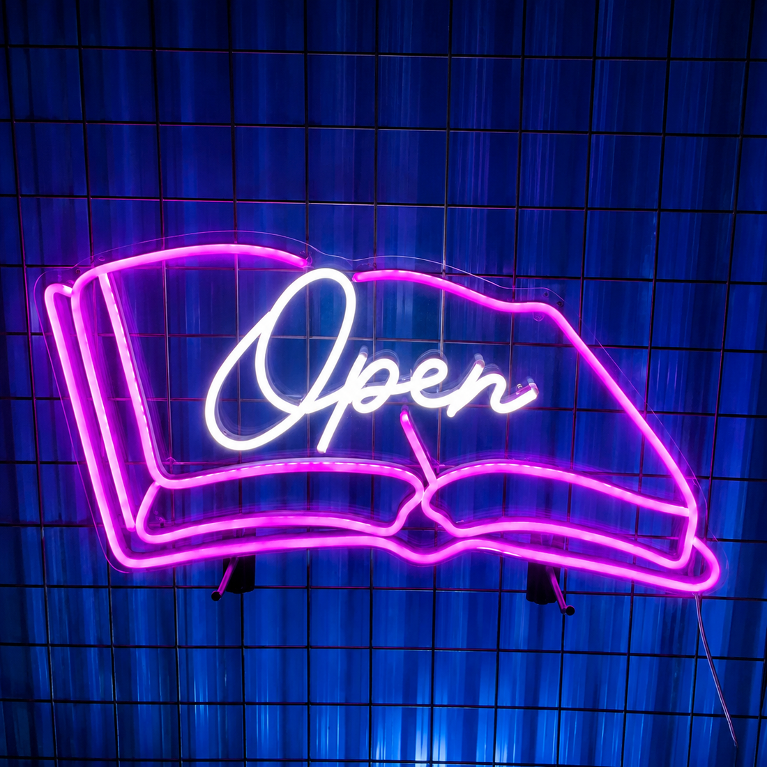 Open Book LED Neon Sign – Book Lover Library Wall Decor