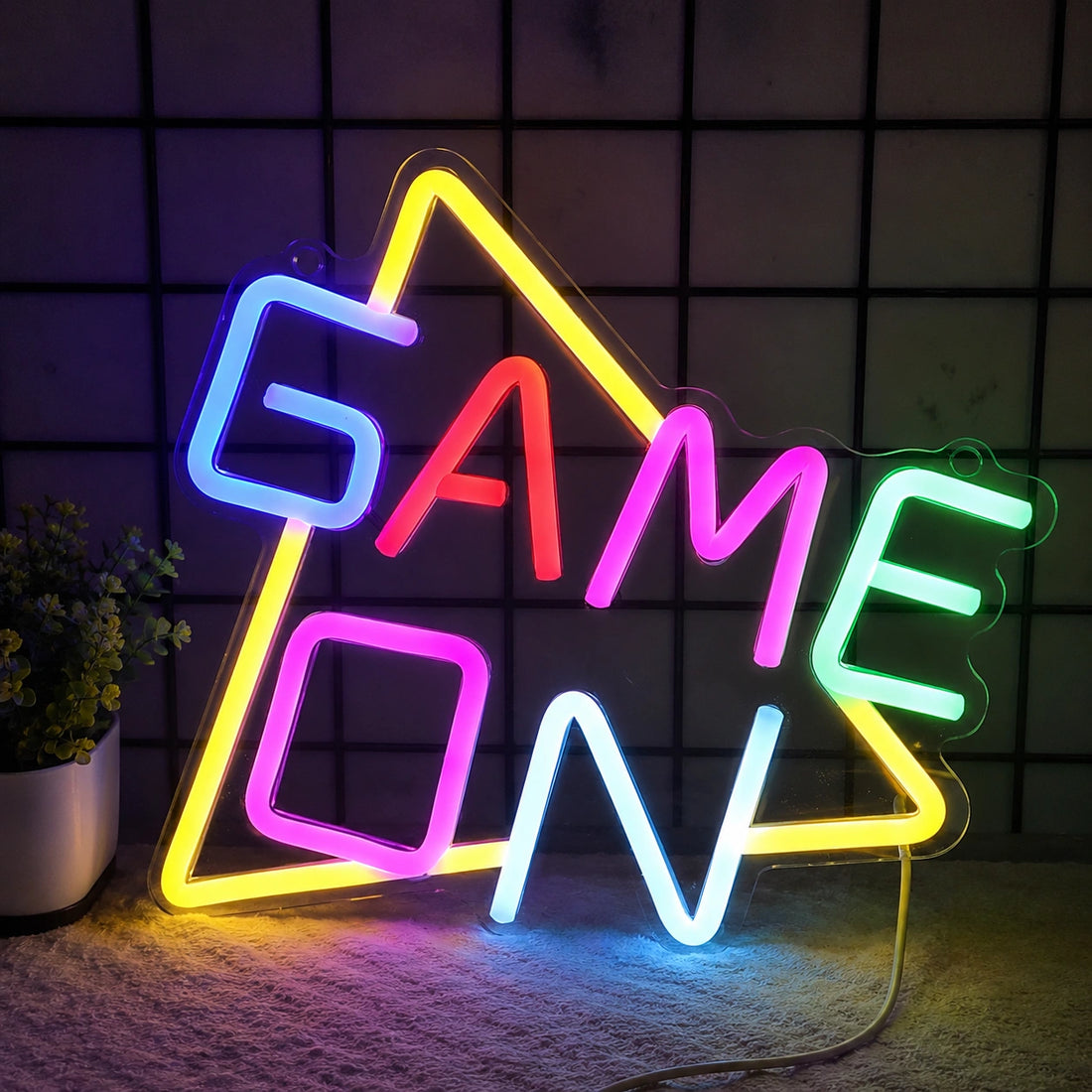 Game On LED Neon Sign – Retro Gaming Room Wall Decor Light