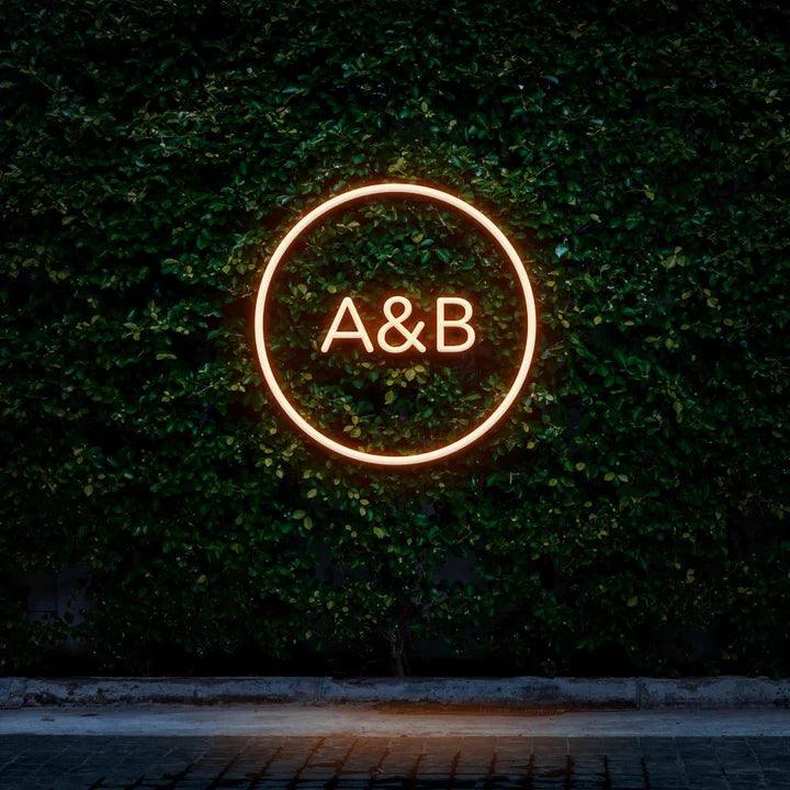 Custom Circle Initials - LED Neon Sign-Neonsigns-45 x 90 cm-Orange-Neon Brothers