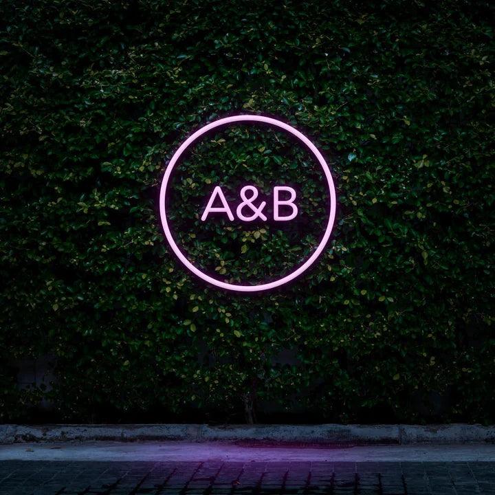 Custom Circle Initials - LED Neon Sign-Neonsigns-45 x 90 cm-Purple-Neon Brothers