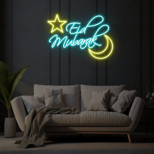 Eid Mubarak Neon Sign – Festive Ramadan Decor