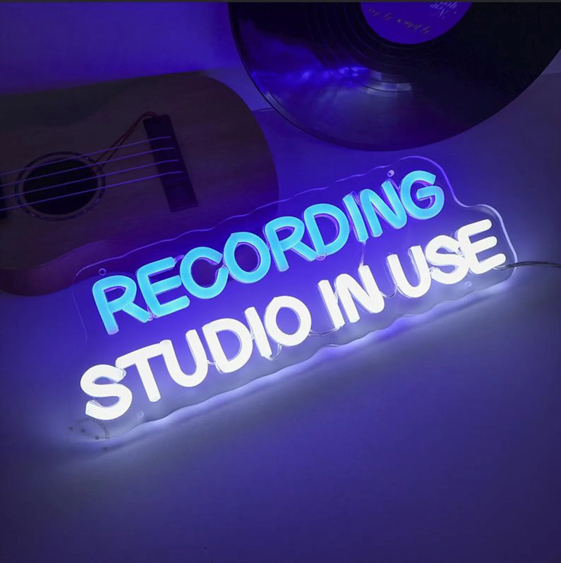 Light Up Recording Studio In Use Neon Sign