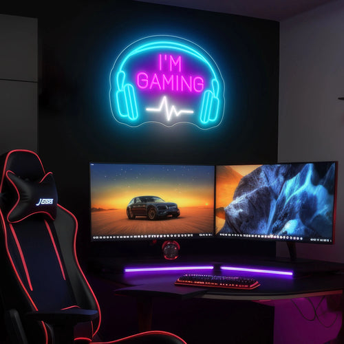 I'm Gaming' Custom Neon Gamer Tag Sign