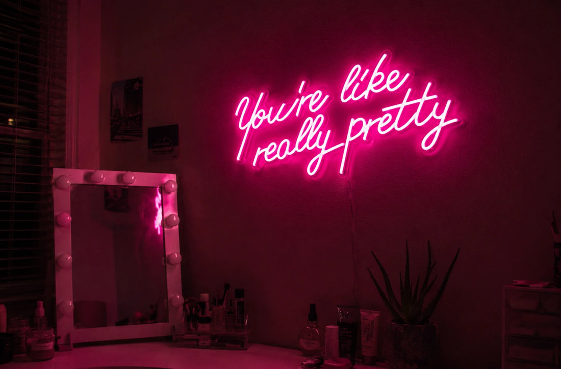 Pink LED Neon Quote Sign | Bedroom Wall Decor | Beauty Room Light