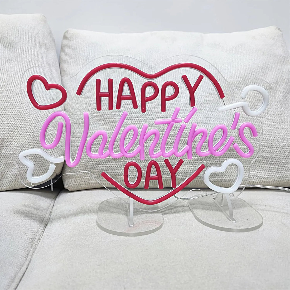 Happy Valentine's Day Neon Sign –  LED Light for Wall Décor