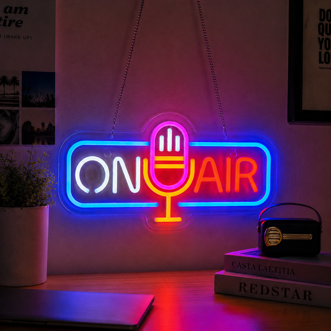 On Air LED Neon Sign – Podcast & Streaming Studio Wall Light