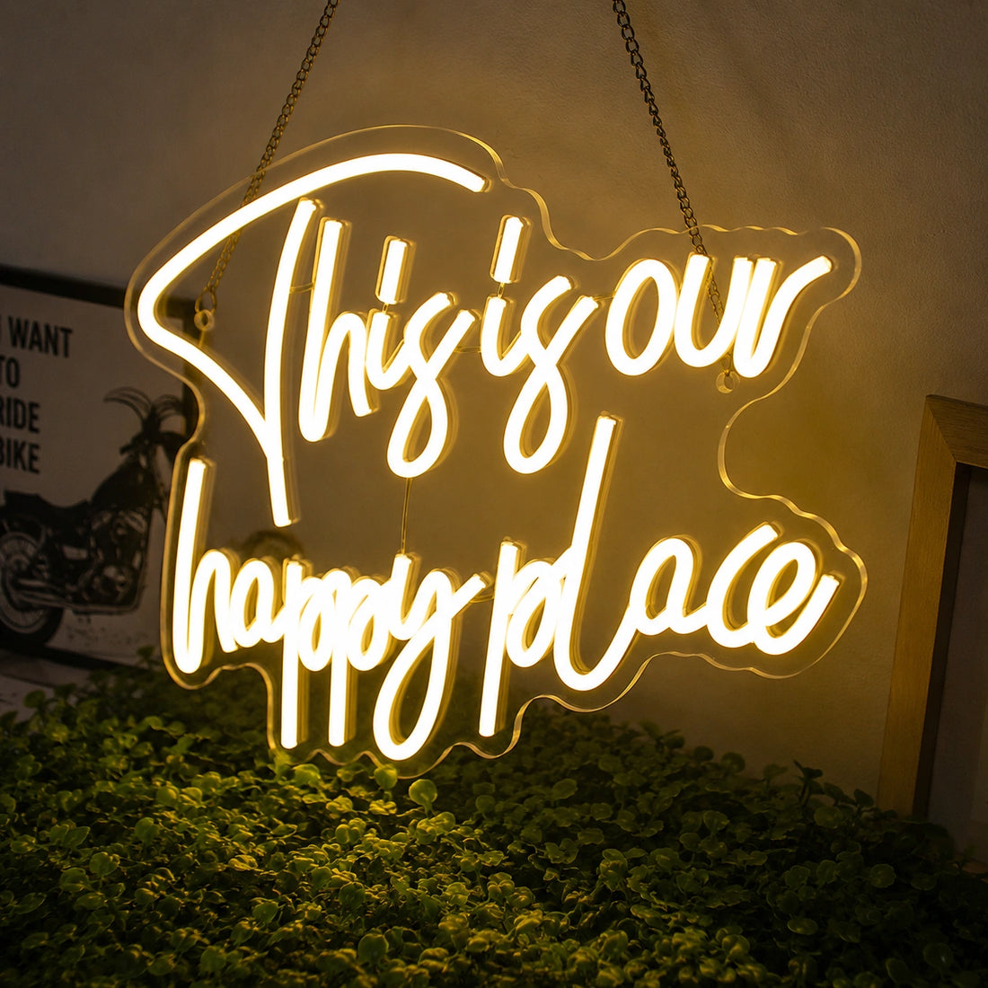 This Is Our Happy Place LED Neon Sign – Family Home Wall Decor Light