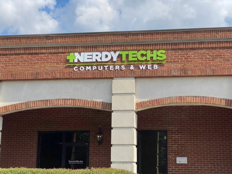 Custom 3D business building sign for Nerdy Techs Computers & Web – Adelaide, SA – Neon Brothers