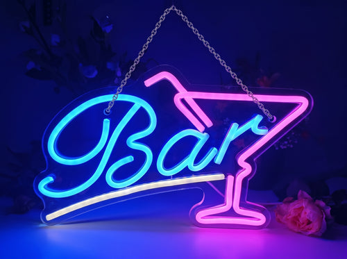 Neon Sign Hanging Ceiling Suspended Installation Cafe - Neon Brothers
