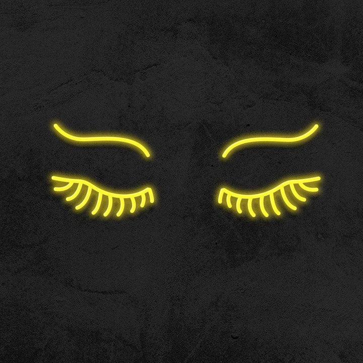 EYES WITH LASHES - LED NEON SIGN-Neonsigns-45 x 90 cm-Yellow-Neon Brothers