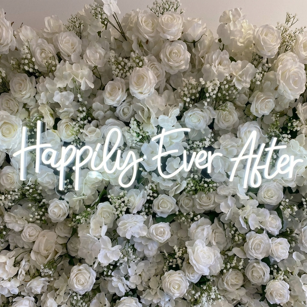 Wedding Neon Sign | Floral Wall Backdrop | LED Event Decor