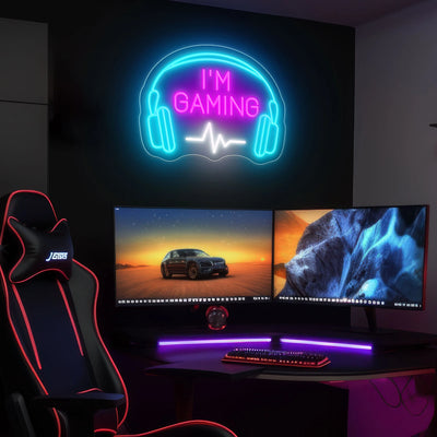 I'm Gaming' Custom Neon Gamer Tag Sign