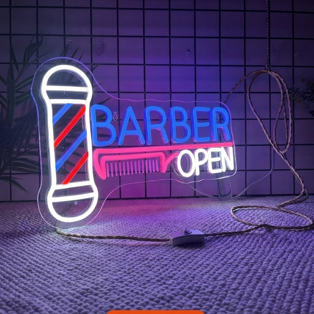 Barber Open LED Neon Sign