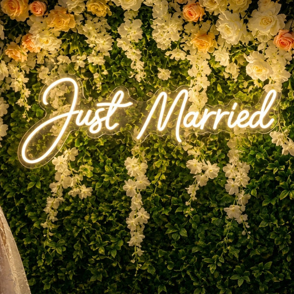 Wedding LED Neon Sign | Just Married Wall Decor | Reception Backdrop