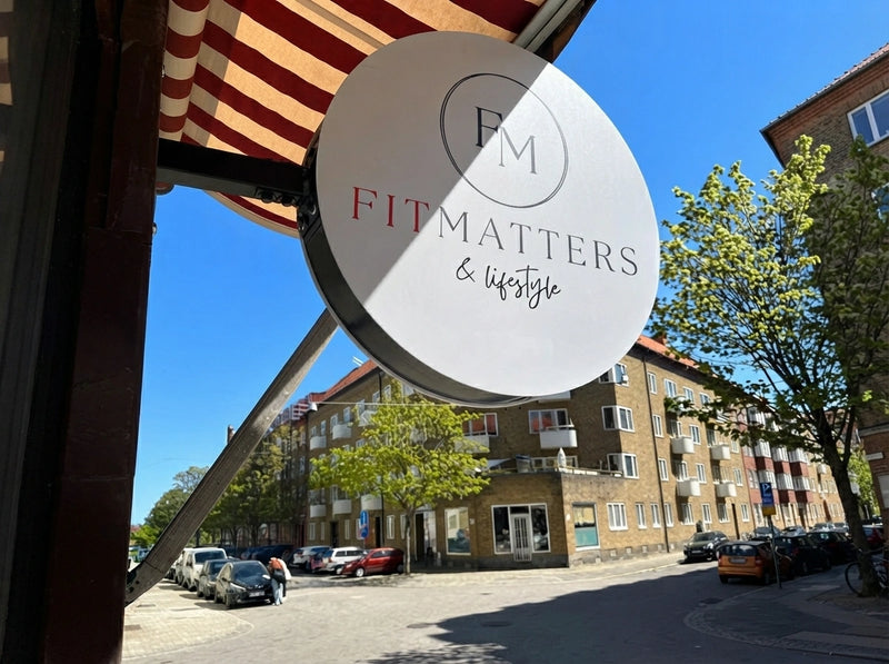 Custom round hanging business sign for Fit Matters & Lifestyle – Sydney, NSW – Neon Brothers