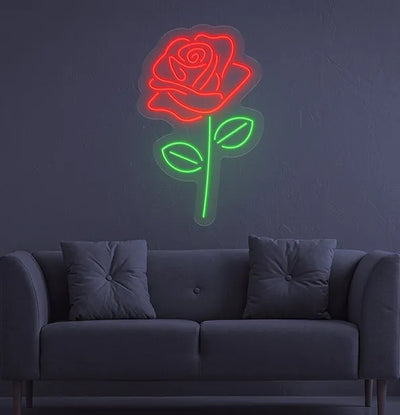 Rose Neon Sign – LED Light for Romantic Decor